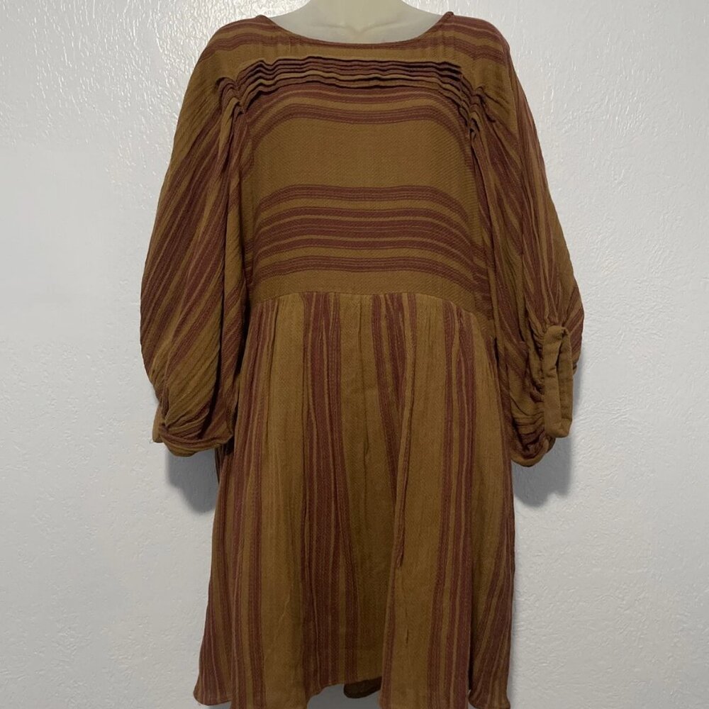 Free People Dress Size S Lilly Babydoll Oversized Balloon Sleeve Boho